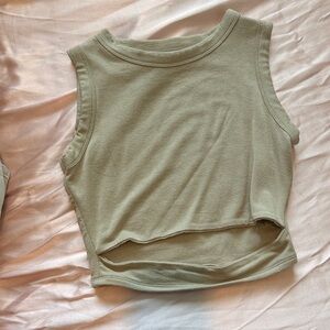 YoungLA Sage Green Cropped Tank